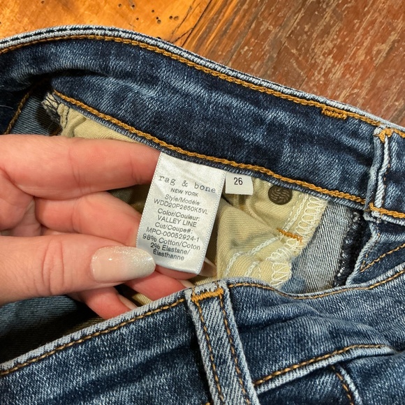 rag & bone Cate Mid-Rise Skinny Jeans Women’s Size 26 Valley Line Blue Denim - Picture 6 of 7